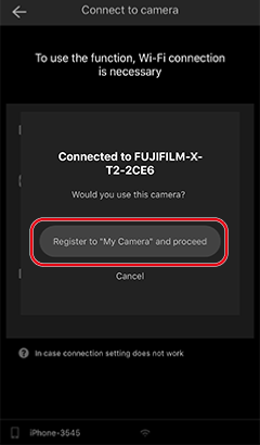 Connecting to the Camera (iOS/Wi-Fi)